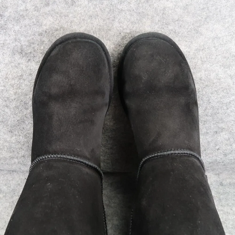 Bearpaw Shoes Kids 5 Winter Boots Pull On Leather Wool Evangaline Black Comfort
